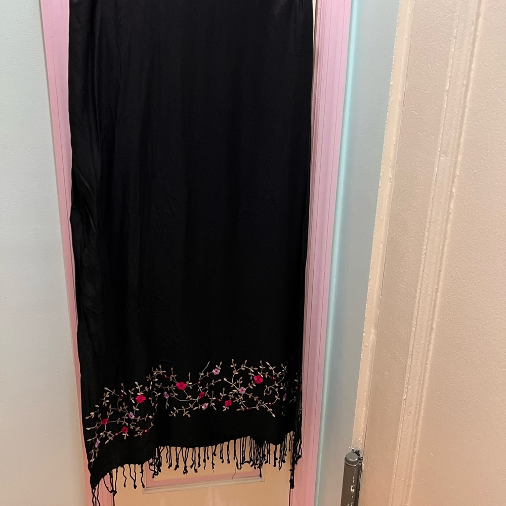 Black floral shawl / scarf